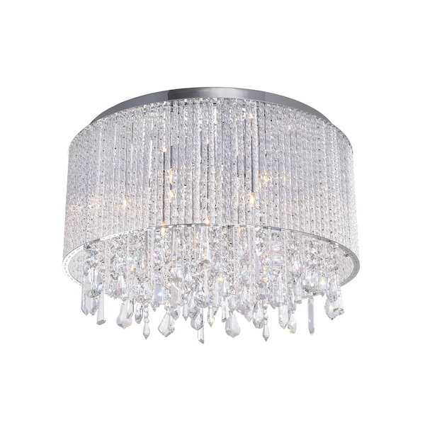 Cwi Lighting Benson 6 Light Drum Shade Flush Mount With Chrome Finish 5562C16C Clear - main